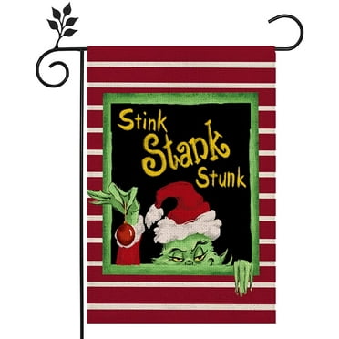 CROWNED BEAUTY Christmas Winter Grinch Garden Flag Double Sided Vertical 12×18 Inch Merry Grinchmas Rustic Green Farmhouse Decor for Seasonal Holiday Yard CF299 CROWNED BEAUTY Christmas Winter Grinch Garden Flag Double Sided Vertical 12×18 Inch Merry Grinchmas Rustic Green Farmhouse Decor for Seasonal Holiday Yard CF299
